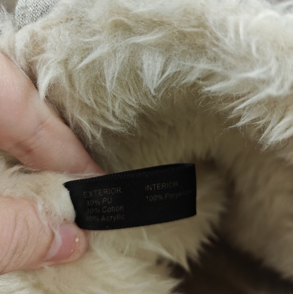 Fuzzy Nation Shoulder Bag Womens Dog Print Faux Fur Lined Double Handle Purse - Picture 8 of 14